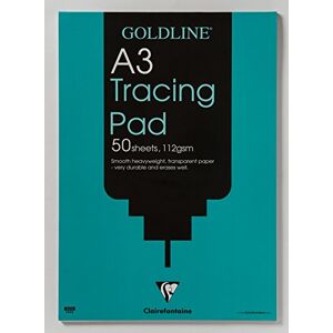 Clairefontaine Ref GPT3A3Z Goldline Heavyweight Tracing Pad (Contains 50 Sheets) A3 (420 x 297mm) in Size, 112gsm Paper, FSC-Certified Suitable for Tracing Items Clairefontaine Ref GPT3A3Z Goldline Heavyweight Tracing Pad (Contains 50 Sheets) A3 (420 x 297mm) in Size, 112gsm Paper, FSC-Certified Suitable for Tracing Items