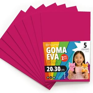OFITURIA Eva Rubber for School and Creative Crafts, Coloured Foam Sheets for DIY Projects, Art, Children's Decoration, Scrapbooking, Craft Designs 20 x 30 cm (Fuchsia, 5 Pcs) OFITURIA Eva Rubber for School and Creative Crafts, Coloured Foam Sheets for DIY Projects, Art, Children's Decoration, Scrapbooking, Craft Designs 20 x 30 cm (Fuchsia, 5 Pcs)