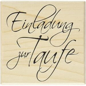 Rayher Wooden Stamp Einladung zur Taufe, 6x6cm, Wood Colours, 6 x 6 x 2.5 cm Rayher Wooden Stamp Einladung zur Taufe, 6x6cm, Wood Colours, 6 x 6 x 2.5 cm