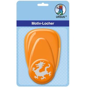 Ursus Motif Hole Punch with Lever, Medium, Dragon, Approx. 25.4 mm, Orange, Keine Ursus Motif Hole Punch with Lever, Medium, Dragon, Approx. 25.4 mm, Orange, Keine