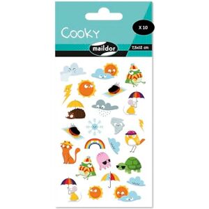 Maildor CY156Cpack GOMMETTES 3D Cooky LOT DE 10 planches 12x8 cm 250 Stickers Meteo Maildor CY156Cpack GOMMETTES 3D Cooky LOT DE 10 planches 12x8 cm 250 Stickers Meteo