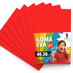 OFITURIA Eva Rubber for School and Creative Crafts, Coloured Foam Sheets for DIY Projects, Art, Children's Decoration, Scrapbooking, Craft Designs 40 x 30 cm (Red, 5 Pcs) OFITURIA Eva Rubber for School and Creative Crafts, Coloured Foam Sheets for DIY Projects, Art, Children's Decoration, Scrapbooking, Craft Designs 40 x 30 cm (Red, 5 Pcs)