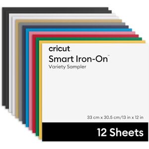 Cricut Smart Iron-On™ Vinyl, no Cutting mat, Variety Pack, 33 x 30.5 cm (13 in x 12 in), 12 pcs Cricut Smart Iron-On™ Vinyl, no Cutting mat, Variety Pack, 33 x 30.5 cm (13 in x 12 in), 12 pcs