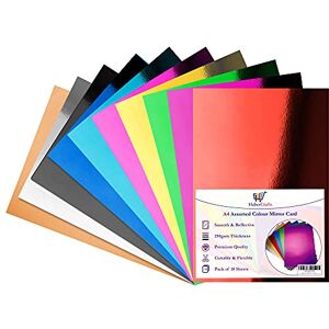 Habercrafts Assorted Colour Mirror Card A4 Coloured Metallic Mirror Board Thick 250gsm Card Shiny Sheets Mirror Foil Activity Craft Cardstock Reflective Shimmer Mirror Finish (10 Assorted Colours 100 Sheets) Habercrafts Assorted Colour Mirror Card A4 Coloured Metallic Mirror Board Thick 250gsm Card Shiny Sheets Mirror Foil Activity Craft Cardstock Reflective Shimmer Mirror Finish (10 Assorted Colours 100 Sheets)