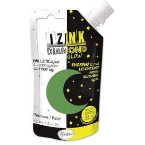 Aladine Izink Diamond Glow – Glitter Paint by Day, Glow in The Dark at Night – Ultra Coverage, Any Surface – DIY and Creative Hobbies – Soft Bottle 60 ml – Green 82091 Aladine Izink Diamond Glow – Glitter Paint by Day, Glow in The Dark at Night – Ultra Coverage, Any Surface – DIY and Creative Hobbies – Soft Bottle 60 ml – Green 82091