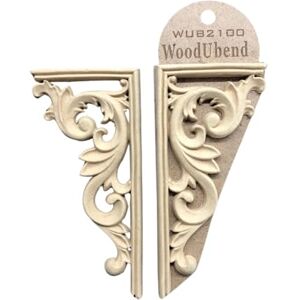 WoodUbend WUB2100 Set of Corner Scrolls Appliques Heat Bendable & Flexible Wood Onlays 13.8x6.5cm DIY Craft, Furniture & Home Decor Easy to Apply & Paint Versatile, Reusable & Durable Decals WoodUbend WUB2100 Set of Corner Scrolls Appliques Heat Bendable & Flexible Wood Onlays 13.8x6.5cm DIY Craft, Furniture & Home Decor Easy to Apply & Paint Versatile, Reusable & Durable Decals