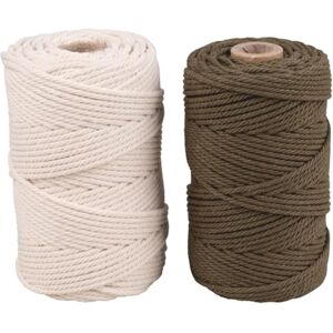 Rayher Macramé yarn set, 2.2mm ø, olive, 2x approx.200g, 2 spools of 70 m each, 44000456 Rayher Macramé yarn set, 2.2mm ø, olive, 2x approx.200g, 2 spools of 70 m each, 44000456