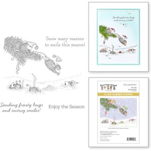 Spellbinders Snowy Smiles Cling Rubber Stamp Set from The House-Mouse Tree-mendous Christmas Collection, red Spellbinders Snowy Smiles Cling Rubber Stamp Set from The House-Mouse Tree-mendous Christmas Collection, red