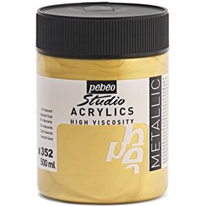 PEBEO 172352 500 ml Studio Acrylic Paint, Iridescent Gold PEBEO 172352 500 ml Studio Acrylic Paint, Iridescent Gold
