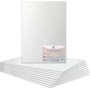 Habercrafts 8 X 10” Canvas Panel Stretched Blank Canvas Board Primed Artist Boards 100% Cotton for Oil Paint Acrylic Painting Mixed Media White Canvases Painting Panel (8x10 Inch 10 Boards) Habercrafts 8 X 10” Canvas Panel Stretched Blank Canvas Board Primed Artist Boards 100% Cotton for Oil Paint Acrylic Painting Mixed Media White Canvases Painting Panel (8x10 Inch 10 Boards)