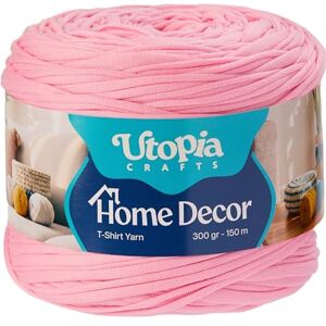 Utopia Crafts T-Shirt Yarn for Crocheting and Knitting Home Decor 300g/150m Elastic Microfibre Fabric Yarn Oeko-Tex Certified Washable Crochet Baskets Bags Rugs & Macramé 5-7mm Hook (Pastel Pink) Utopia Crafts T-Shirt Yarn for Crocheting and Knitting Home Decor 300g/150m Elastic Microfibre Fabric Yarn Oeko-Tex Certified Washable Crochet Baskets Bags Rugs & Macramé 5-7mm Hook (Pastel Pink)