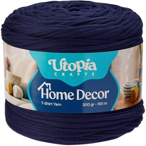 Utopia Crafts T-Shirt Yarn for Crocheting and Knitting Home Decor 300g/150m Elastic Microfibre Fabric Yarn Oeko-Tex Certified Washable Crochet Baskets Bags Rugs & Macramé 5-7mm Hook (Navy Blue) Utopia Crafts T-Shirt Yarn for Crocheting and Knitting Home Decor 300g/150m Elastic Microfibre Fabric Yarn Oeko-Tex Certified Washable Crochet Baskets Bags Rugs & Macramé 5-7mm Hook (Navy Blue)