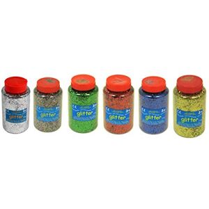 Anthony Peters Glitter Bumper Pack of 6 Colours 400 Gram tubs Shaker lid for Easy Pouring & Storage Arts and Crafts Glitter Art Anthony Peters Glitter Bumper Pack of 6 Colours 400 Gram tubs Shaker lid for Easy Pouring & Storage Arts and Crafts Glitter Art