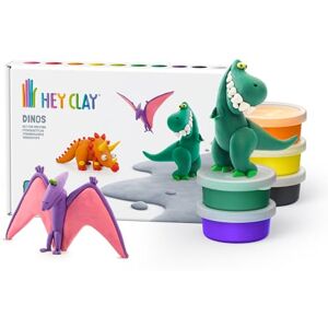 HEY CLAY Dinos: Pterodactylus, Triceratops, Tyrannosaurus Set Colourful Modeling Kids Air Dry Clay Kit 6 cans with Fun Interactive Instructions App HEY CLAY Dinos: Pterodactylus, Triceratops, Tyrannosaurus Set Colourful Modeling Kids Air Dry Clay Kit 6 cans with Fun Interactive Instructions App