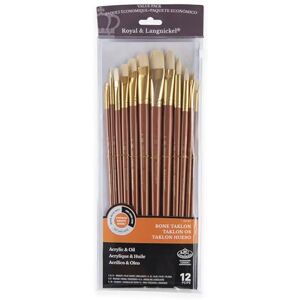 Royal & Langnickel Royal and Langnickel RSET-9317 Long Handle Taklon Variety Brush Set Firm Bone (Pack of 12) Royal & Langnickel Royal and Langnickel RSET-9317 Long Handle Taklon Variety Brush Set Firm Bone (Pack of 12)