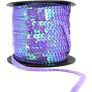 Habercrafts Sequin Trim Sequins Ribbon 6mm Strung Metallic Shiny Flat Sequins Paillette Spangle Sequin String for Embellishment Sewing Arts Crafts Fancy Dress Decoration (AB Violet 90 Meters) Habercrafts Sequin Trim Sequins Ribbon 6mm Strung Metallic Shiny Flat Sequins Paillette Spangle Sequin String for Embellishment Sewing Arts Crafts Fancy Dress Decoration (AB Violet 90 Meters)