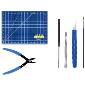 Modelcraft Basic Modelling Tool Set for Beginners, Includes Sprue Clippers, File, Tweezers, Paint Brush and Cutting Mat Modelcraft Basic Modelling Tool Set for Beginners, Includes Sprue Clippers, File, Tweezers, Paint Brush and Cutting Mat