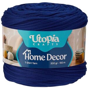 Utopia Crafts T-Shirt Yarn for Crocheting and Knitting Home Decor 300g/150m Elastic Microfibre Fabric Yarn Oeko-Tex Certified Washable Crochet Baskets Bags Rugs & Macramé 5-7mm Hook (Royal Blue) Utopia Crafts T-Shirt Yarn for Crocheting and Knitting Home Decor 300g/150m Elastic Microfibre Fabric Yarn Oeko-Tex Certified Washable Crochet Baskets Bags Rugs & Macramé 5-7mm Hook (Royal Blue)