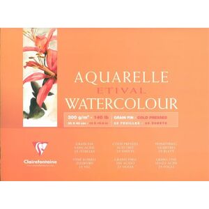 Clairefontaine Ref 96472C Etival Cold Pressed Glued Watercolour Painting & Drawing Pad (10 Sheets of Paper) 30 x 40cm 300gsm Cellulose Art Paper Clairefontaine Ref 96472C Etival Cold Pressed Glued Watercolour Painting & Drawing Pad (10 Sheets of Paper) 30 x 40cm 300gsm Cellulose Art Paper