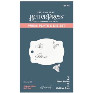 Spellbinders BP-184 Copperplate Gift Tag Press Plate & Die Set from The Copperplate Holiday Sentiments Collection by Paul Antonio Spellbinders BP-184 Copperplate Gift Tag Press Plate & Die Set from The Copperplate Holiday Sentiments Collection by Paul Antonio