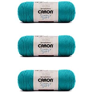 Caron Simply Soft Blue Mint Brites Yarn 3 Pack of 170g/6oz Acrylic 4 Medium (Worsted) 315 Yards Knitting/Crochet Caron Simply Soft Blue Mint Brites Yarn 3 Pack of 170g/6oz Acrylic 4 Medium (Worsted) 315 Yards Knitting/Crochet