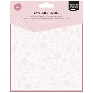 Creative Labs Layered Stencils Flowers and Stars 3 Pcs Reusable Stencils for Crafts of 5.9 x 5.9 (15 x 15 cm) Scrapbooking, Cardmaking and Papercrafts Creative Labs Layered Stencils Flowers and Stars 3 Pcs Reusable Stencils for Crafts of 5.9 x 5.9 (15 x 15 cm) Scrapbooking, Cardmaking and Papercrafts