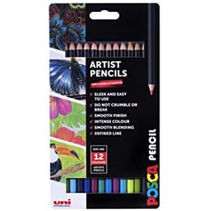 Posca KPE-200 Oil and Wax Colouring Pencils. Premium Tough Nib for Arts and Crafts. Multi Surface Use On Wood, Fabric, Paper, Cardboard, & Canvas. Perfect for Creative Drawing. 12 Cosmos Colours Posca KPE-200 Oil and Wax Colouring Pencils. Premium Tough Nib for Arts and Crafts. Multi Surface Use On Wood, Fabric, Paper, Cardboard, & Canvas. Perfect for Creative Drawing. 12 Cosmos Colours