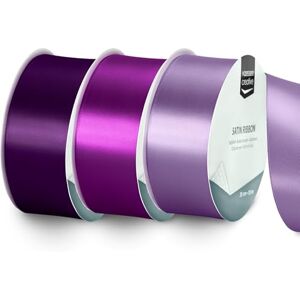 Creative Labs Satin Ribbon Set 3 Colours of 32.8 ft x 1.5" Purple Thin Ribbon for Gift Wrapping and Crafting Creative Labs Satin Ribbon Set 3 Colours of 32.8 ft x 1.5" Purple Thin Ribbon for Gift Wrapping and Crafting