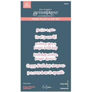 Spellbinders Bougie Birthday Sentiments Press Plate & Die Set from The Bougie Birthday Collection by Nina Boettcher Spellbinders Bougie Birthday Sentiments Press Plate & Die Set from The Bougie Birthday Collection by Nina Boettcher