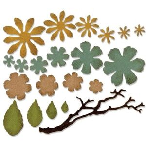 Sizzix SIZ661806 Thinlits Die Set 21PK-Small Tattered Floral by Tim Holtz, Metal, Silver, 19.1 x 14.4 x 0.4 cm Sizzix SIZ661806 Thinlits Die Set 21PK-Small Tattered Floral by Tim Holtz, Metal, Silver, 19.1 x 14.4 x 0.4 cm