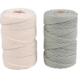 Rayher Macramé yarn set, 2.2mm ø, eucalyptus, 2x approx.200g, 2 spools of 70 m each, 44000502 Rayher Macramé yarn set, 2.2mm ø, eucalyptus, 2x approx.200g, 2 spools of 70 m each, 44000502