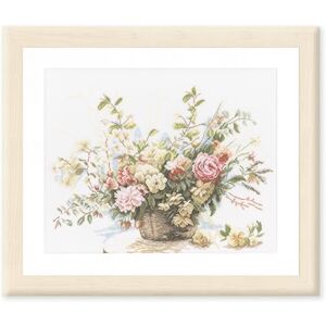 Lanarte Counted Cross Stitch Kit: Basket of Roses (Linen), NA, 49 x 39cm Lanarte Counted Cross Stitch Kit: Basket of Roses (Linen), NA, 49 x 39cm