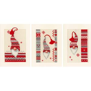 Vervaco Counted Cross Stitch Kit: Cards: Christmas Elf: Set of 3, COTTON, NA, 10.5 x 15cm Vervaco Counted Cross Stitch Kit: Cards: Christmas Elf: Set of 3, COTTON, NA, 10.5 x 15cm