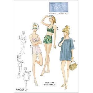 Vogue Patterns 9255 E5,Misses Bra,Shorts and Coverup,Sizes 14-22, Tissue, Multi-Colour, 15 x 0.5 x 22 cm Vogue Patterns 9255 E5,Misses Bra,Shorts and Coverup,Sizes 14-22, Tissue, Multi-Colour, 15 x 0.5 x 22 cm