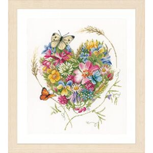 Lanarte Counted Cross Stitch Kit: Heart of Flowers (Evenweave), Cotton, NA, 31 x 35cm Lanarte Counted Cross Stitch Kit: Heart of Flowers (Evenweave), Cotton, NA, 31 x 35cm