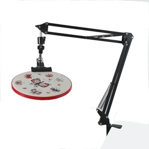 Femeoum Embroidery Hoop Holder Adjustable Metal Embroidery Hoop Stand, Folding Cross Stitch Stand with 360° Hoop Spin Knob, Suitable for Phone Holder Femeoum Embroidery Hoop Holder Adjustable Metal Embroidery Hoop Stand, Folding Cross Stitch Stand with 360° Hoop Spin Knob, Suitable for Phone Holder
