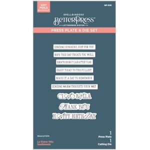 Spellbinders Hero Arts La Dolce Vita Sentiments BetterPress Plate & Die Set from The La Dolce Vita Collection Spellbinders Hero Arts La Dolce Vita Sentiments BetterPress Plate & Die Set from The La Dolce Vita Collection