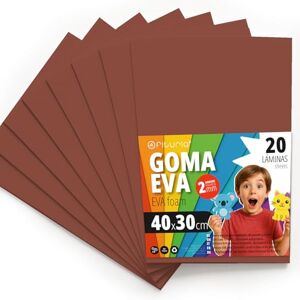OFITURIA Eva Rubber for School and Creative Crafts, Coloured Foam Sheets for DIY Projects, Art, Children's Decoration, Scrapbooking, Craft Designs 40 x 30 cm (Brown, 20 Pcs) OFITURIA Eva Rubber for School and Creative Crafts, Coloured Foam Sheets for DIY Projects, Art, Children's Decoration, Scrapbooking, Craft Designs 40 x 30 cm (Brown, 20 Pcs)