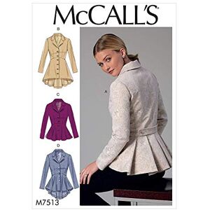 McCall's Patterns 7513 A5,Misses Jackets,Sizes 6-14, Tissue, Multi/Colour, 17 x 0.5 x 0.07 cm, Brocade, Wool Blends, Velveteen, Baby Cord McCall's Patterns 7513 A5,Misses Jackets,Sizes 6-14, Tissue, Multi/Colour, 17 x 0.5 x 0.07 cm, Brocade, Wool Blends, Velveteen, Baby Cord