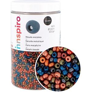 INNSPIRO Round Glass Rock Metallic Shine Mix 3mm 8/0 500g INNSPIRO Round Glass Rock Metallic Shine Mix 3mm 8/0 500g
