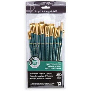 Royal & Langnickel Royal and Langnickel RSET-9308 Taklon Variety Brush Set Medium White (Pack of 12) Royal & Langnickel Royal and Langnickel RSET-9308 Taklon Variety Brush Set Medium White (Pack of 12)