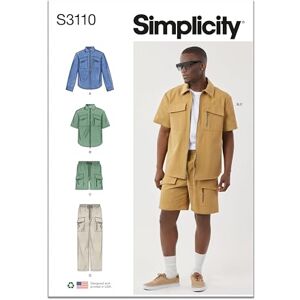 SIMPLICITY Sewing Pattern SS3110BB Men's Shirts, Shorts and Trousers BB (44-46-48-50-52) SIMPLICITY Sewing Pattern SS3110BB Men's Shirts, Shorts and Trousers BB (44-46-48-50-52)