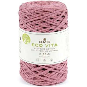 DMC Eco Vita 4, Pink Crochet Knitting Macrame Yarn, 250g DMC Eco Vita 4, Pink Crochet Knitting Macrame Yarn, 250g