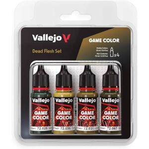 Vallejo Game Color Acrylic Paint Set Dead Flesh Set. Kit of 4 Matte Finish Colors in 18 ml Dropper Bottles for Fantasy Figures and Wargames Vallejo Game Color Acrylic Paint Set Dead Flesh Set. Kit of 4 Matte Finish Colors in 18 ml Dropper Bottles for Fantasy Figures and Wargames