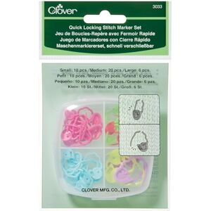 Clover Quick Locking Stitch Marker Set, Multi-Colour, 7.5 x 7.5 x 2.5 cm, 36 count (Pack of 1) Clover Quick Locking Stitch Marker Set, Multi-Colour, 7.5 x 7.5 x 2.5 cm, 36 count (Pack of 1)