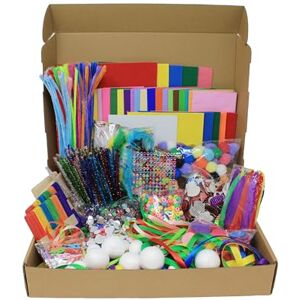Bright Ideas Collage Craft Compendium Kit with Pom Poms, Feathers, Gem Stickers and Pipe Cleaners, Kids Crafting Set Ideal for Kids' Arts and Crafts Projects. BI8161. Bright Ideas Collage Craft Compendium Kit with Pom Poms, Feathers, Gem Stickers and Pipe Cleaners, Kids Crafting Set Ideal for Kids' Arts and Crafts Projects. BI8161.