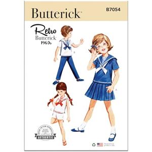 Butterick Sewing Pattern B7054CKK Children's Skirt, Overblouse, Trousers, Shorts and Dickey CKK(5-6-7-8) Butterick Sewing Pattern B7054CKK Children's Skirt, Overblouse, Trousers, Shorts and Dickey CKK(5-6-7-8)