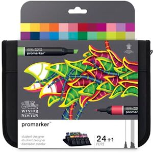 Winsor & Newton , Promarker, Student Designer Wallet, Set of 24, Alcohol Based Dual Tip Markers Winsor & Newton , Promarker, Student Designer Wallet, Set of 24, Alcohol Based Dual Tip Markers