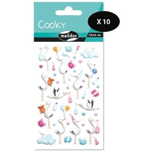 Maildor CY108C - 10 Pack Cooky 3D Stickers - Newborn Maildor CY108C - 10 Pack Cooky 3D Stickers - Newborn