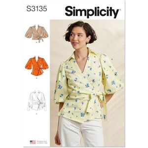 Simplicity Sewing Pattern SS3135K5 Misses' Wrap Top with Sleeve Variations K5 (8-10-12-14-16) Simplicity Sewing Pattern SS3135K5 Misses' Wrap Top with Sleeve Variations K5 (8-10-12-14-16)